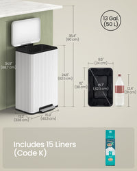 Stainless Steel Garbage Can With Lid And Removable Inner Bucket - product photo 23