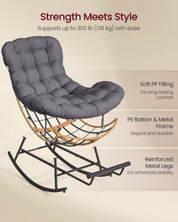 Steel Rocking Papasan Chair For Patio Bedroom Or Living Room - product photo 06