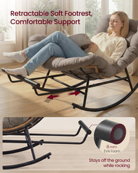 Steel Rocking Papasan Chair With Extendable Footrest For Patio Or Bedroom - product photo 20
