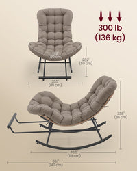 Steel Rocking Papasan Chair With Extendable Footrest For Patio Or Bedroom - product photo 21