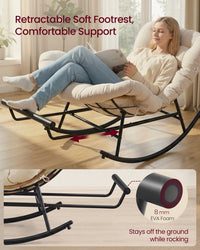 Steel Rocking Papasan Chair With Extendable Footrest For Patio Or Bedroom - product photo 25
