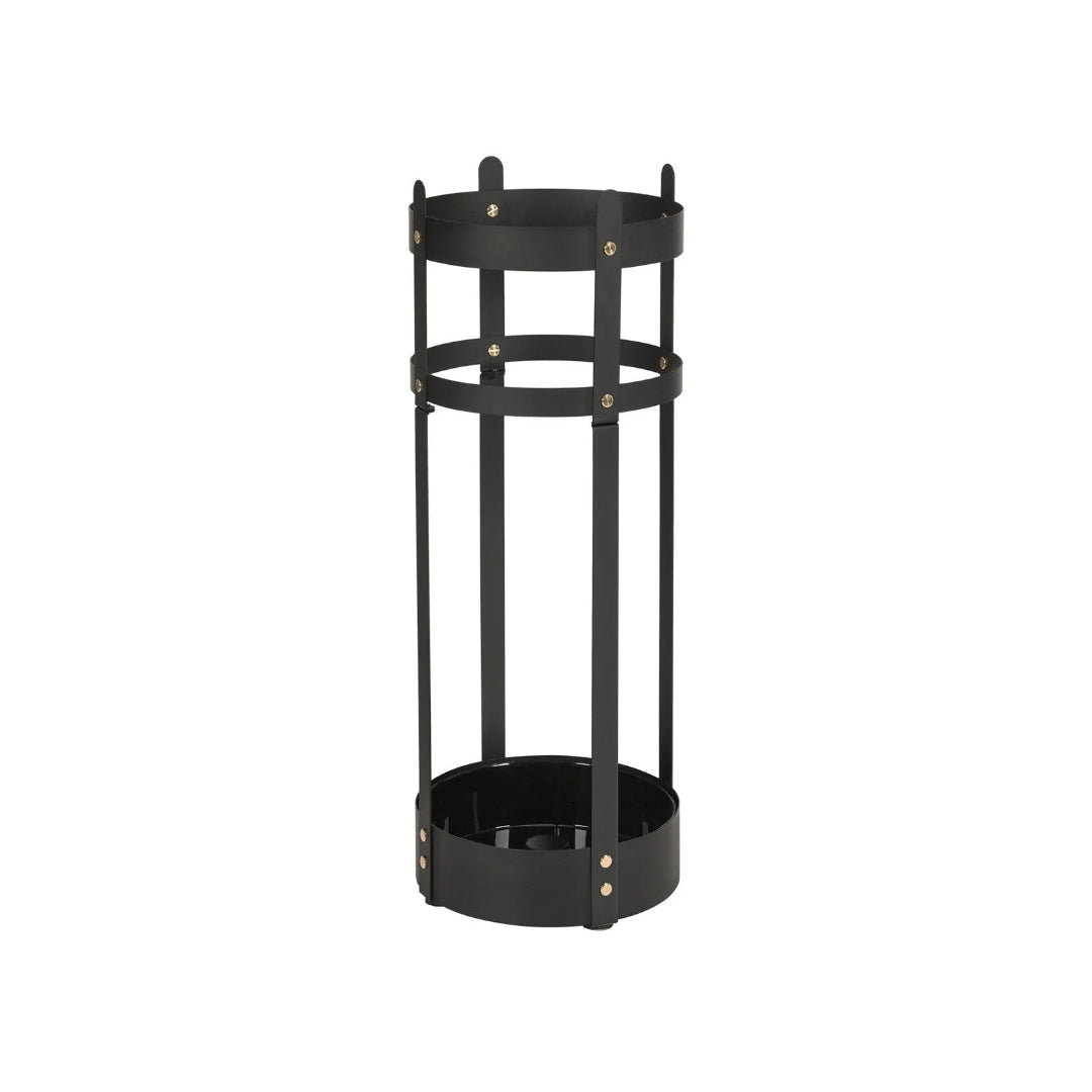 Steel Umbrella Holder Stand With Drip Tray & Hooks Round Rack – product view 1 | Amaraloft