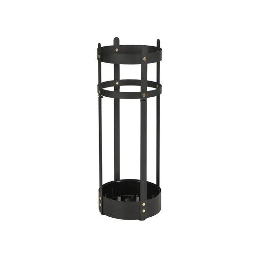 Steel Umbrella Holder Stand With Drip Tray & Hooks Round Rack – product view 1 | Amaraloft