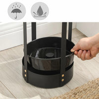Steel Umbrella Holder Stand With Drip Tray & Hooks Round Rack – product view 6 | Amaraloft