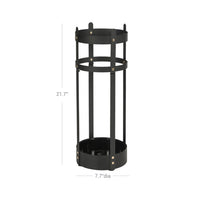 Steel Umbrella Holder Stand With Drip Tray & Hooks Round Rack – product view 7 | Amaraloft