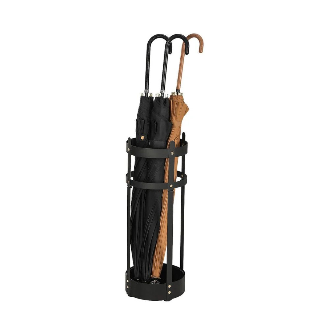 Steel Umbrella Holder Stand With Drip Tray & Hooks Round Rack – product view 8 | Amaraloft