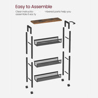 4 Tier Slim Rolling Storage Cart Narrow Utility Shelf – product view 14 | Amaraloft