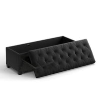 43.3 Inch Storage Ottoman Bench With Legs & Flip Lid Upholstered – product view 2 | Amaraloft