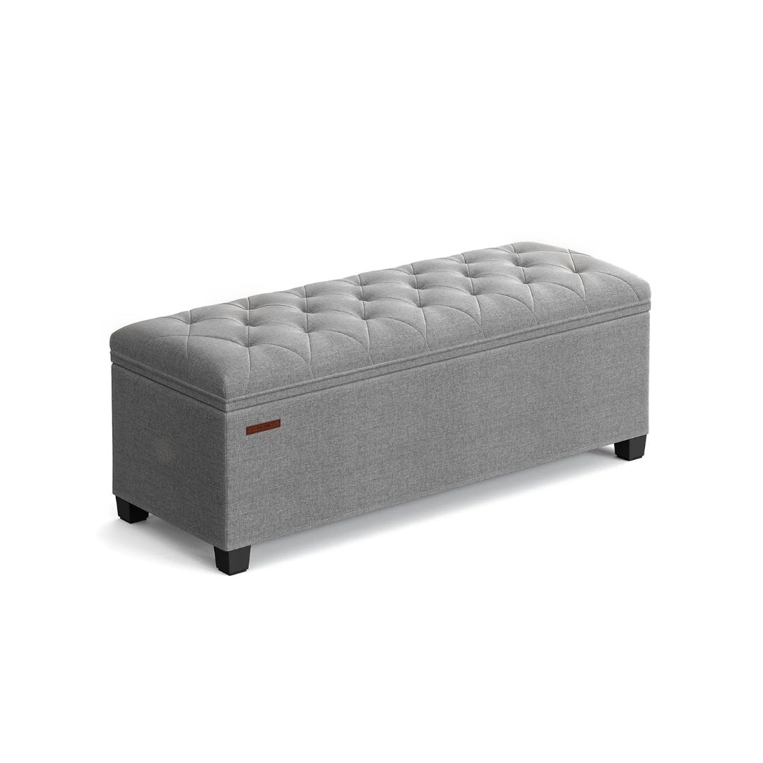 43.3 Inch Storage Ottoman Bench With Legs & Flip Lid Upholstered – product view 3 | Amaraloft