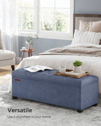43.3 Inch Storage Ottoman Bench With Legs & Flip Lid Upholstered – product view 6 | Amaraloft
