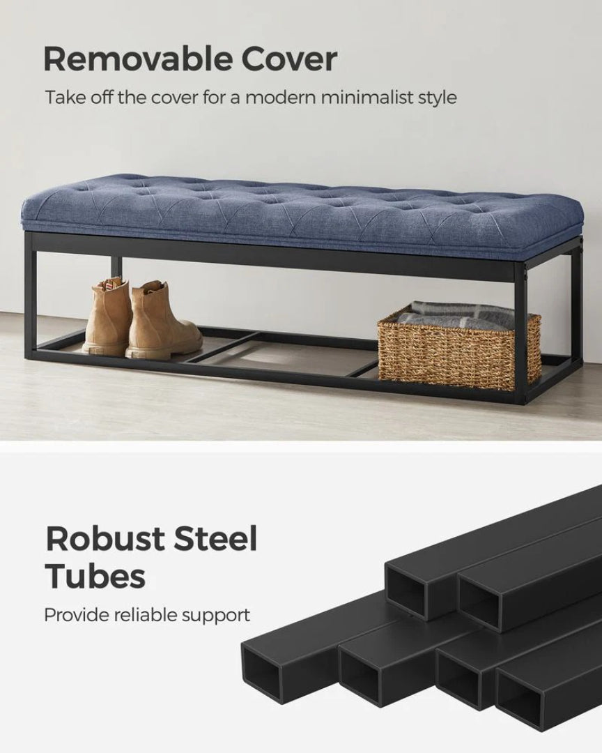 43.3 Inch Storage Ottoman Bench With Legs & Flip Lid Upholstered – product view 7 | Amaraloft