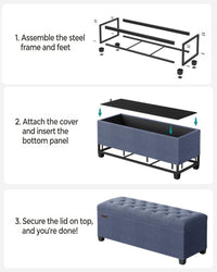 43.3 Inch Storage Ottoman Bench With Legs & Flip Lid Upholstered – product view 10 | Amaraloft