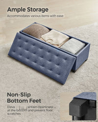 43.3 Inch Storage Ottoman Bench With Legs & Flip Lid Upholstered – product view 11 | Amaraloft