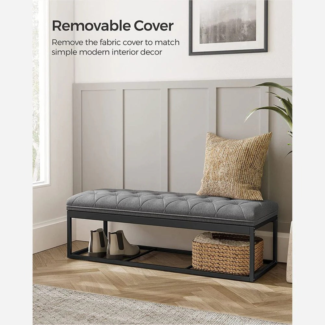 43.3 Inch Storage Ottoman Bench With Legs & Flip Lid Upholstered – product view 13 | Amaraloft