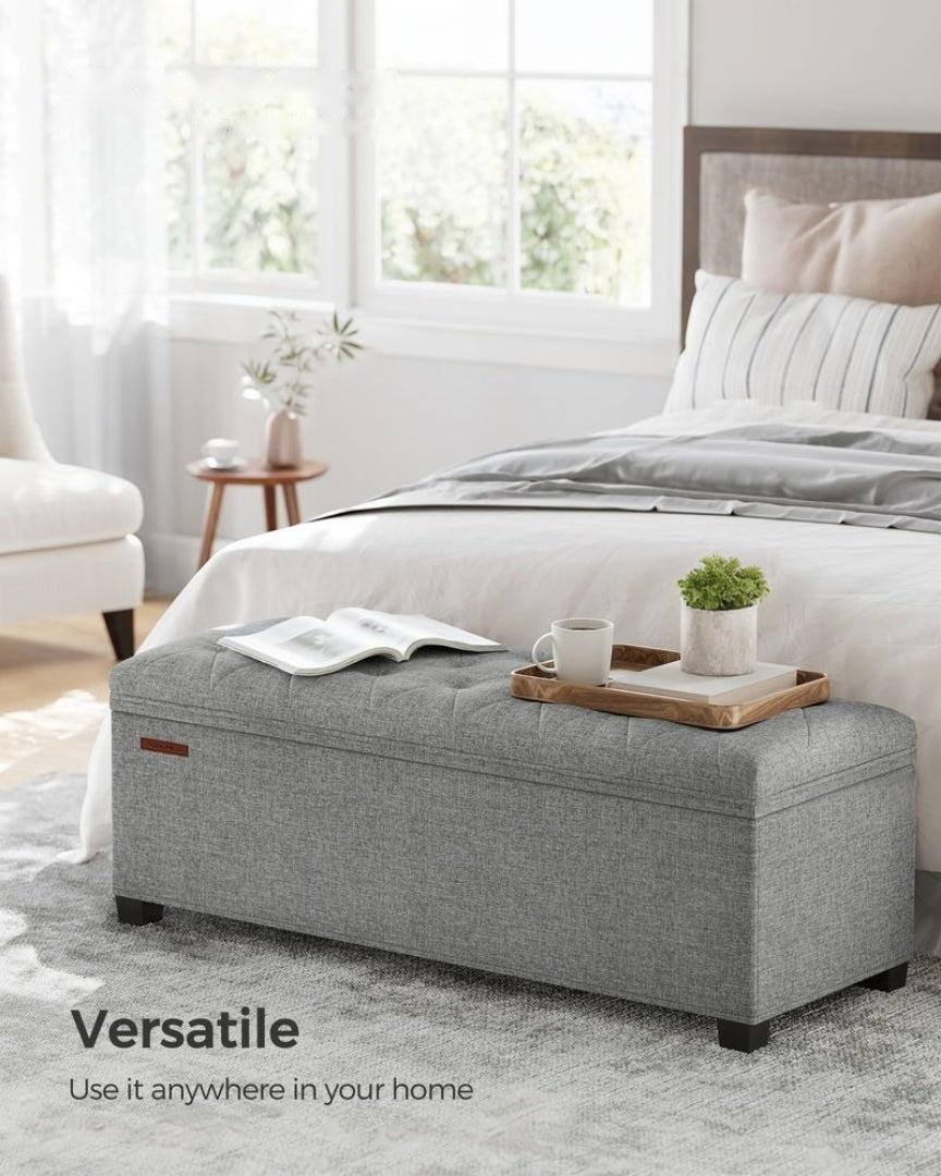 43.3 Inch Storage Ottoman Bench With Legs & Flip Lid Upholstered – product view 14 | Amaraloft