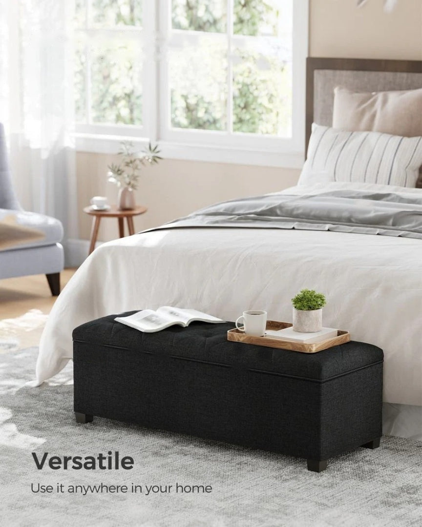 43.3 Inch Storage Ottoman Bench With Legs & Flip Lid Upholstered – product view 15 | Amaraloft