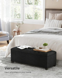 43.3 Inch Storage Ottoman Bench With Legs & Flip Lid Upholstered – product view 15 | Amaraloft