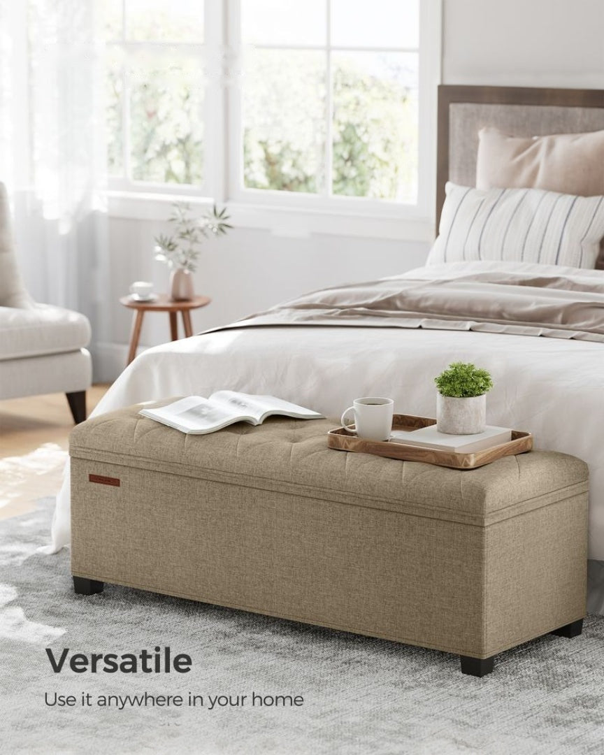 43.3 Inch Storage Ottoman Bench With Legs & Flip Lid Upholstered – product view 16 | Amaraloft