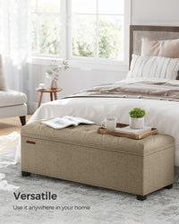 43.3 Inch Storage Ottoman Bench With Legs & Flip Lid Upholstered – product view 16 | Amaraloft