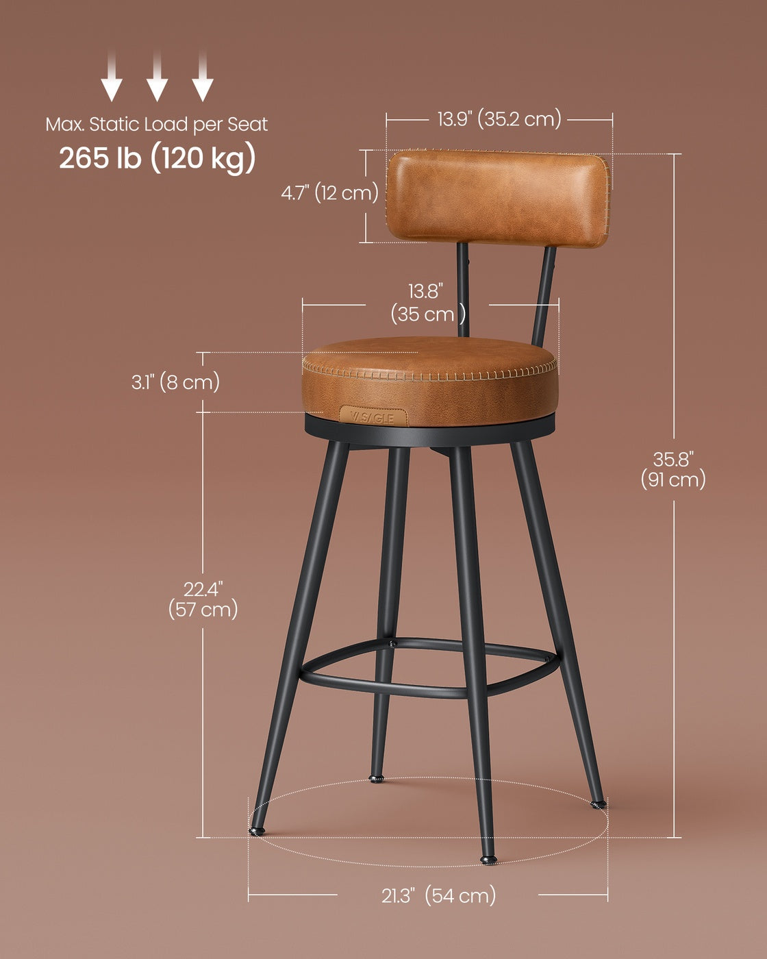 Swivel Bar Stools With Backs - product photo 08