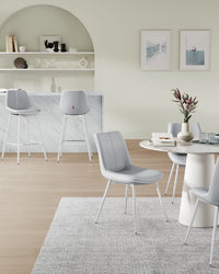Synthetic Leather Bar Stools With Back, 24.4 Or 28.7 Inch Seat Height - product photo 153