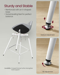 Synthetic Leather Bar Stools With Back - product photo 09