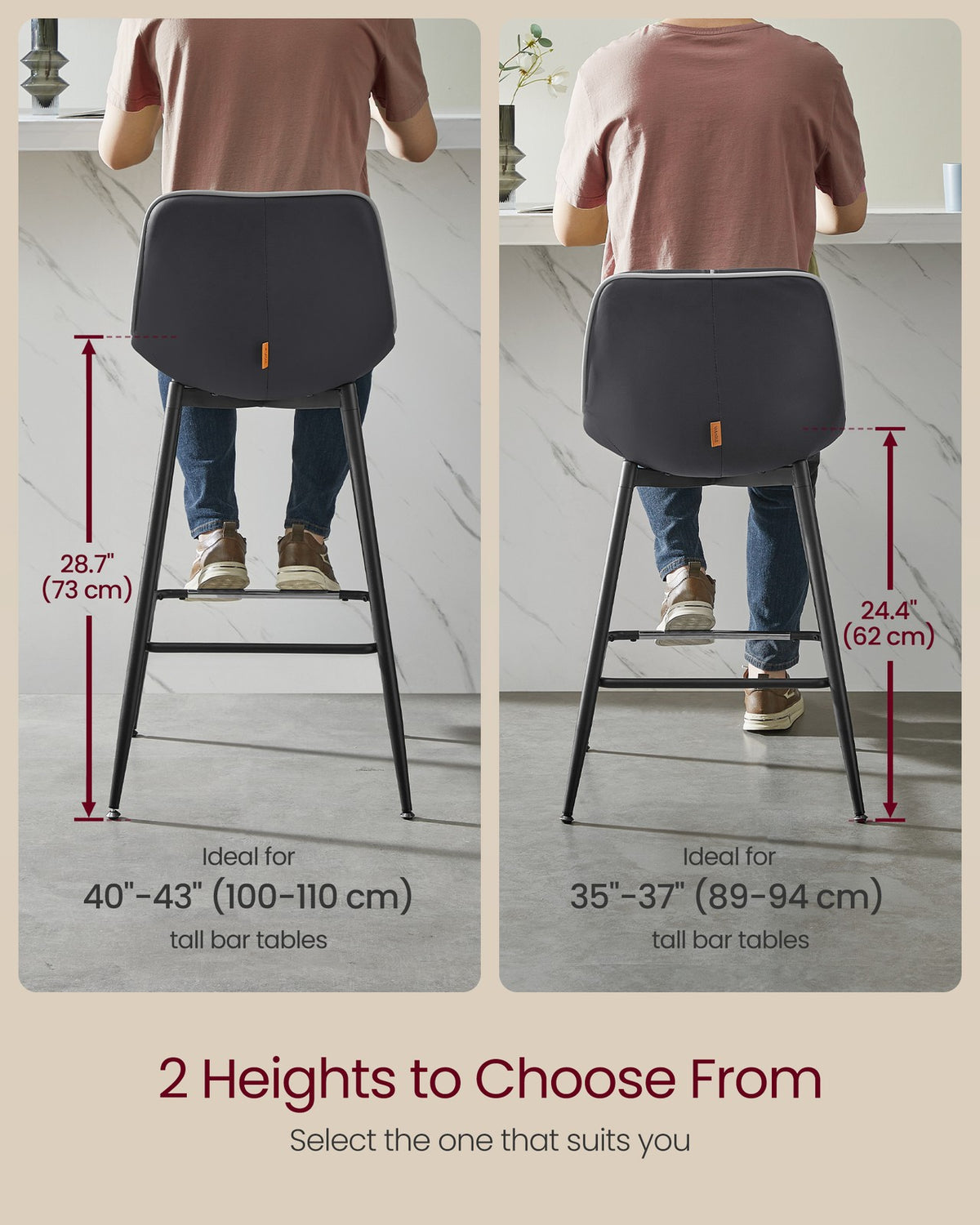 Synthetic Leather Bar Stools With Back - product photo 105