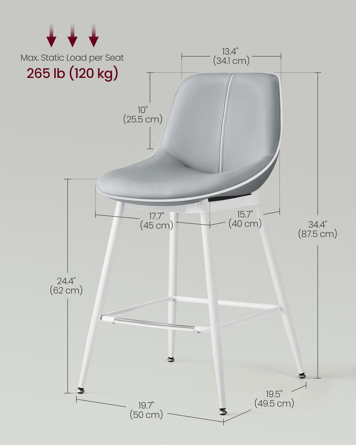 Synthetic Leather Bar Stools With Back - product photo 121