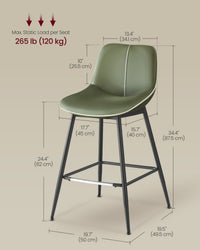 Synthetic Leather Bar Stools With Back - product photo 25