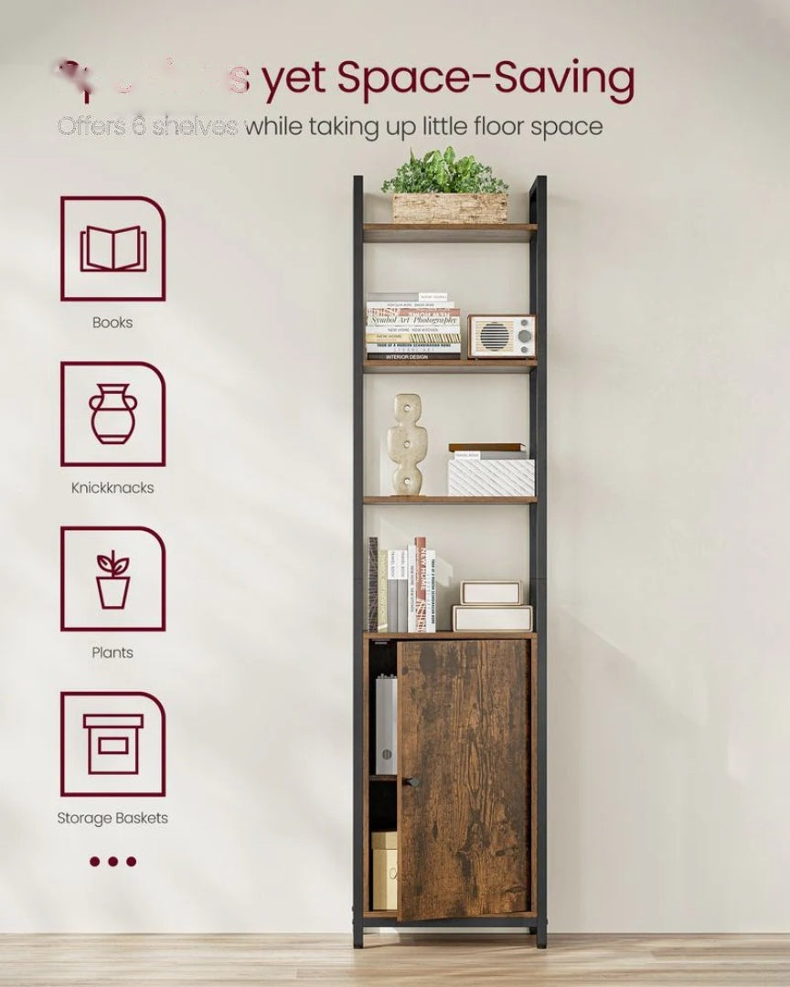 6 Tier Bookcase With Door – product view 4 | Amaraloft