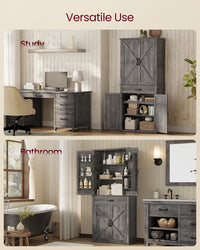 Tall Farmhouse Kitchen Pantry Cabinet With Barn Doors, 70.3 Inch - product photo 43