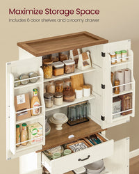 Tall Farmhouse Kitchen Storage Cabinet With Barn Doors - product photo 03