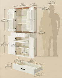 Tall Farmhouse Kitchen Storage Cabinet With Barn Doors - product photo 06