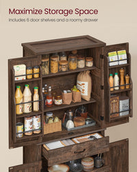 Tall Farmhouse Kitchen Storage Cabinet With Barn Doors - product photo 10