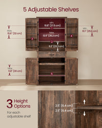 Tall Farmhouse Kitchen Storage Cabinet With Barn Doors - product photo 12