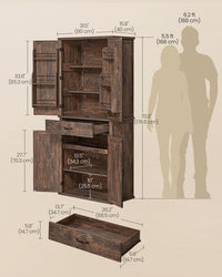 Tall Farmhouse Kitchen Storage Cabinet With Barn Doors - product photo 20