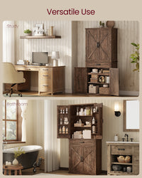 Tall Farmhouse Kitchen Storage Cabinet With Barn Doors - product photo 21