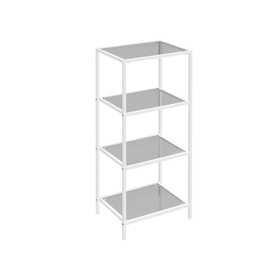 Tempered Glass Bookcase 4 Or 5 Tier Slim Shelving Unit – product view 5 | Amaraloft