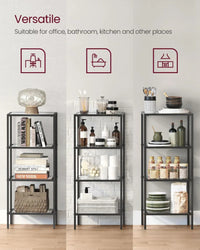 Tempered Glass Bookcase 4 Or 5 Tier Slim Shelving Unit – product view 9 | Amaraloft