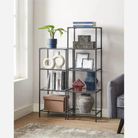Tempered Glass Bookcase 4 Or 5 Tier Slim Shelving Unit – product view 12 | Amaraloft