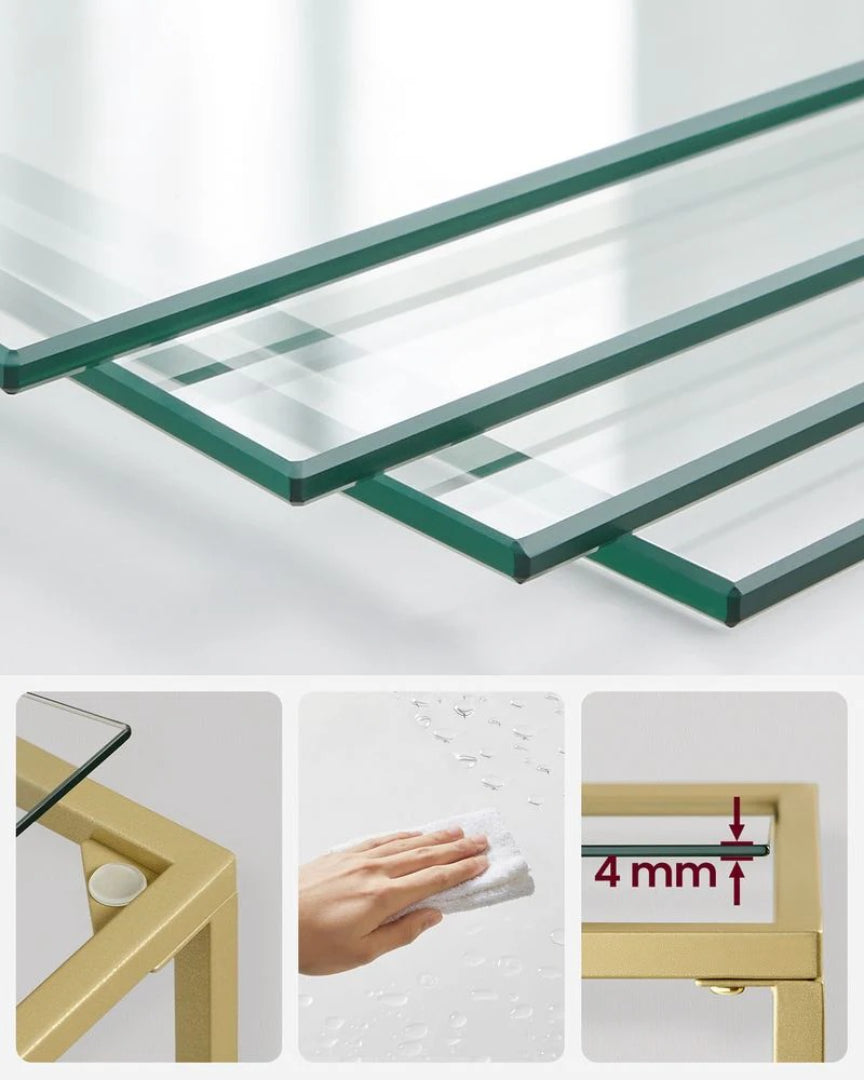 Tempered Glass Bookcase 4 Or 5 Tier Slim Shelving Unit – product view 19 | Amaraloft