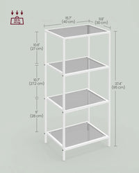 Tempered Glass Bookcase 4 Or 5 Tier Slim Shelving Unit – product view 31 | Amaraloft