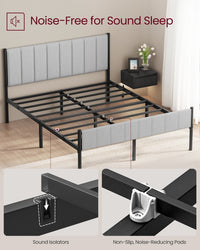 Upholstered Metal Bed Frame With Headboard And Footboard - product photo 05