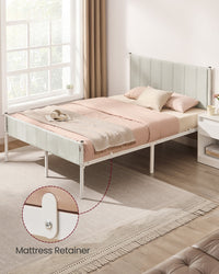 Upholstered Metal Bed Frame With Headboard And Footboard, Twin To Queen - product photo 14