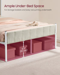 Upholstered Metal Bed Frame With Headboard And Footboard, Twin To Queen - product photo 19