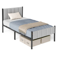 Upholstered Metal Bed Frame With Headboard And Footboard - URMB983G01V1