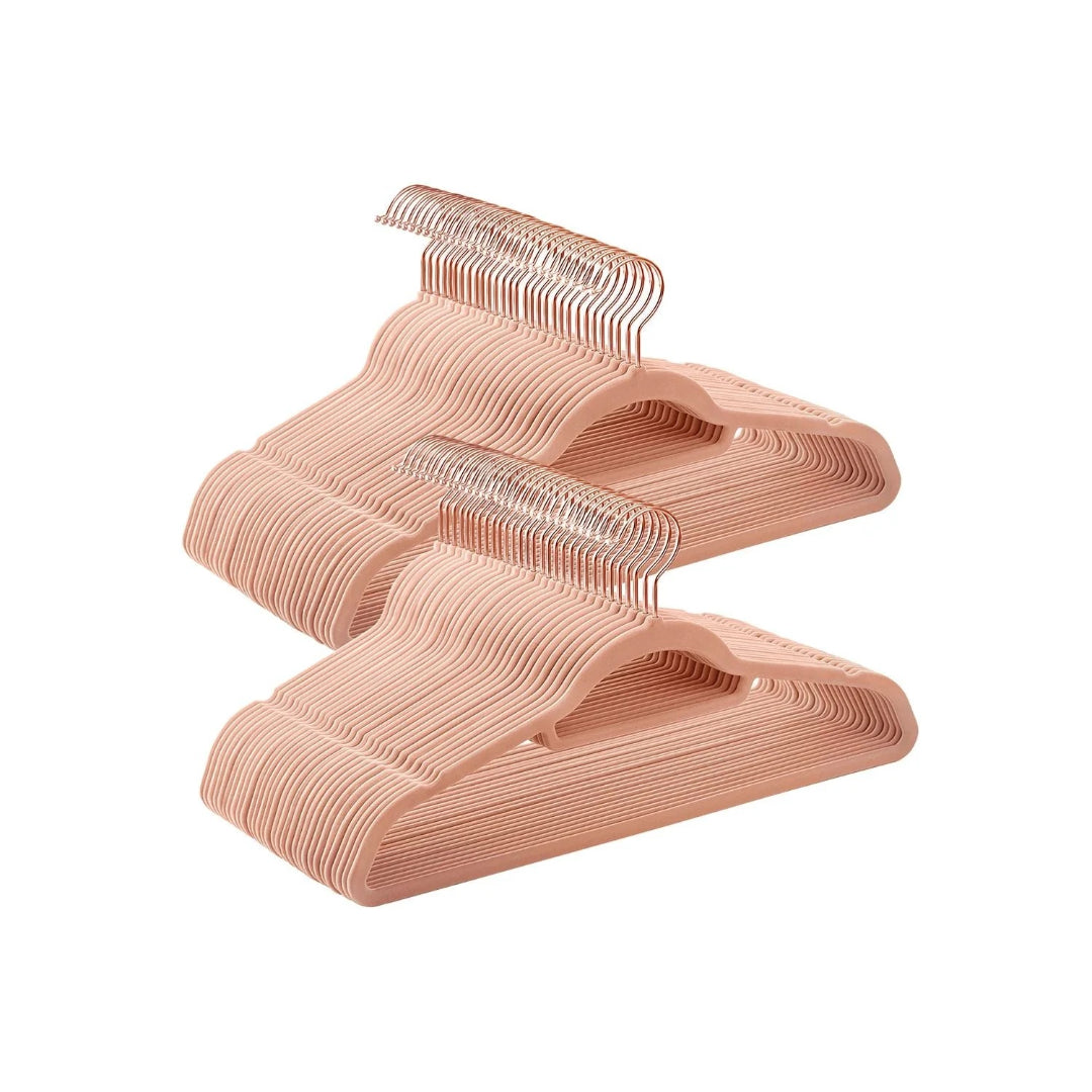Velvet Clothes Hangers Set Of 50 Or 60 With Rose Gold Hook – product view 6 | Amaraloft