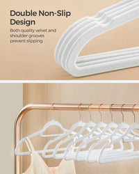 Velvet Clothes Hangers Set Of 50 Or 60 With Rose Gold Hook – product view 9 | Amaraloft