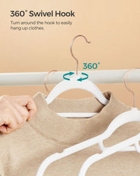 Velvet Clothes Hangers Set Of 50 Or 60 With Rose Gold Hook – product view 12 | Amaraloft