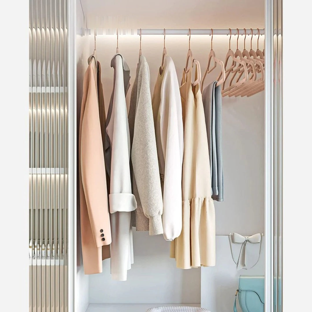 Velvet Clothes Hangers Set Of 50 Or 60 With Rose Gold Hook – product view 15 | Amaraloft